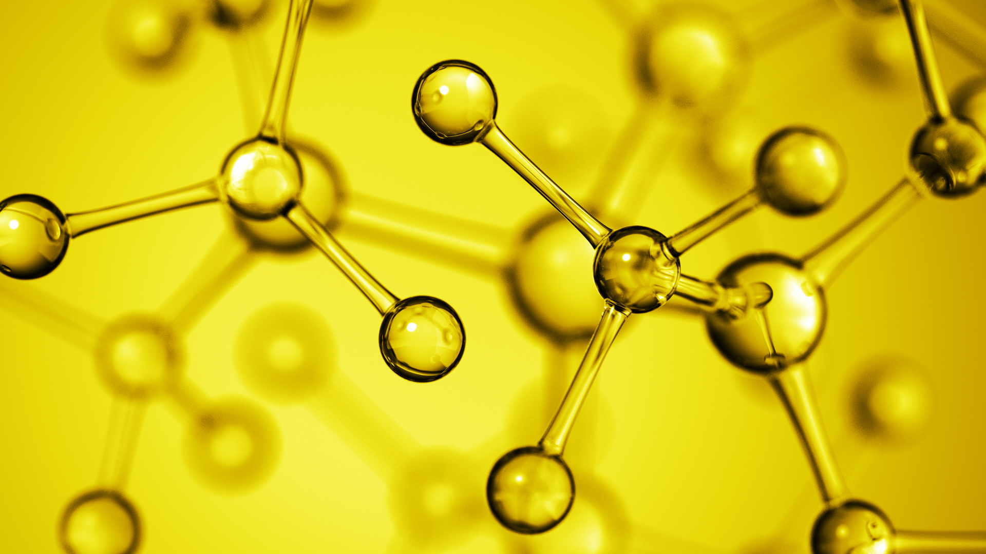 Молекулы на желтом фоне