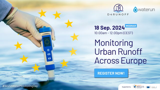 Register now for the D4RUNOFF webinar on monitoring urban water runoff across Europe